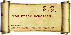 Promintzer Demetria névjegykártya